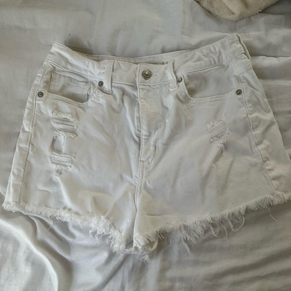 American eagle white jean shorts
